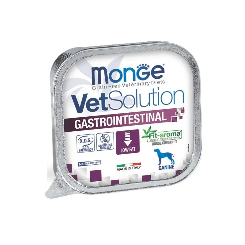 Monge VetSolution Gastrointestinal – Alimento Umido Per Cani Adulti, Grain Free Con Uova E Castagne, 6 Vaschette Da 150 G