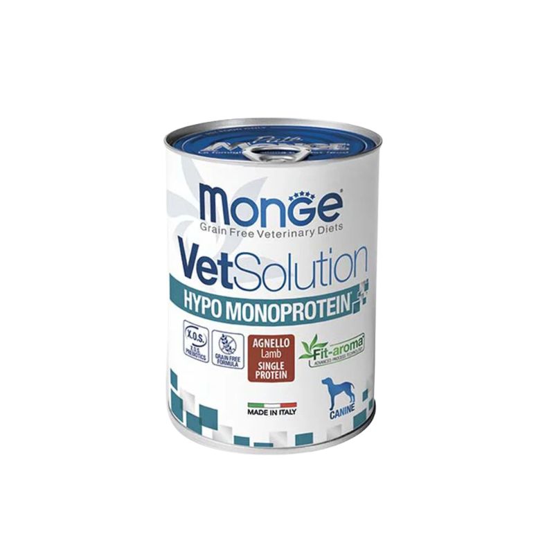 MONGE DOG VETSOLUTION HYPO AGNELLO (400 gr) - Soluzione ipoallergenica per cani con intolleranze