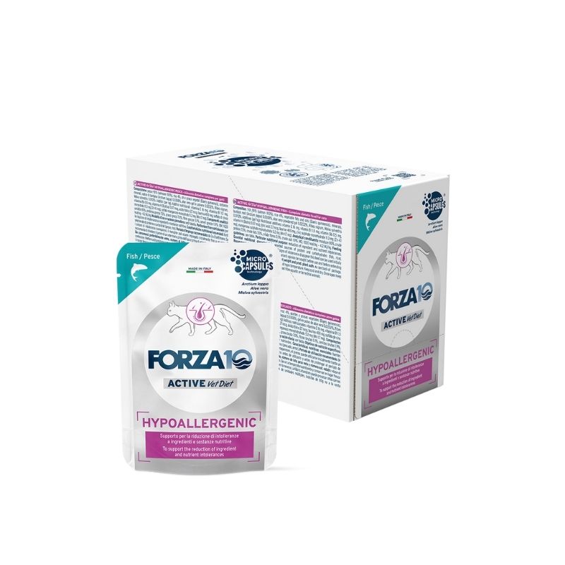 FORZA10 GATTO HYPOALLERGENIC PESCE PATE' (12x80 gr) - Alimento dietetico per gatti con sensibilità alimentari