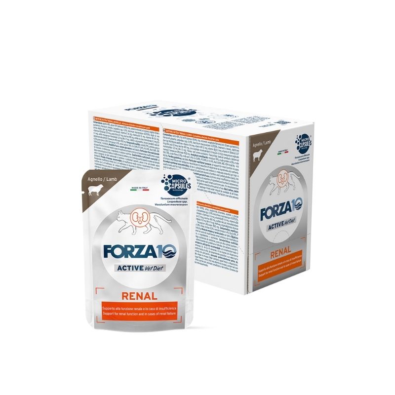 FORZA10 GATTO RENAL AGNELLO PATE' (12x80 gr) - Alimento dietetico per gatti per il supporto della funzione renale