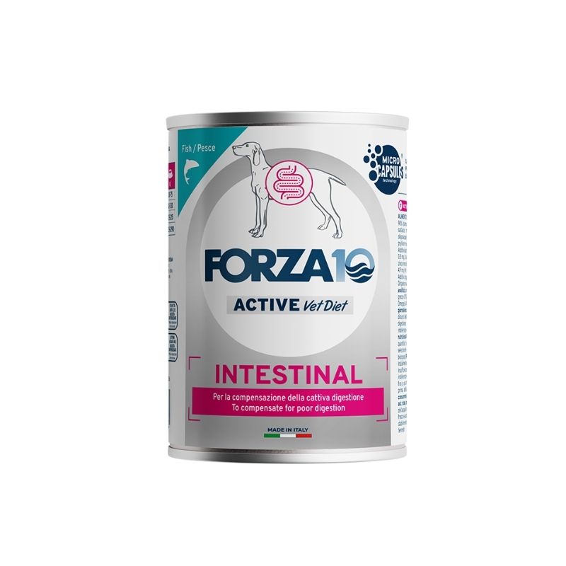 FORZA10 CANE INTESTINAL PESCE PATE' (390 gr) - Alimento dietetico per cani con sensibilità intestinale