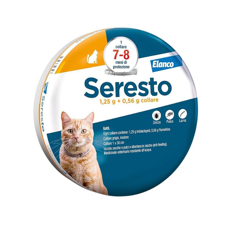 Seresto Gatti (38 cm) - Collare antiparassitario per protezione a lunga durata contro pulci e zecche nei gatti